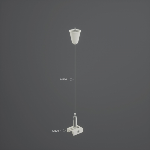 SMARTrack – Cup Support – Cable – Ceiling Clamp – wht